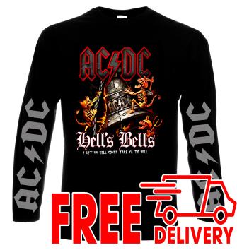 AC DC, Hells Bells, men's long sleeve t-shirt, 100% cotton, S to 5XL